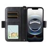 For iPhone 16e Leather Case Magnetic Closure Wallet Stand Phone Cover with Crossbody Strap