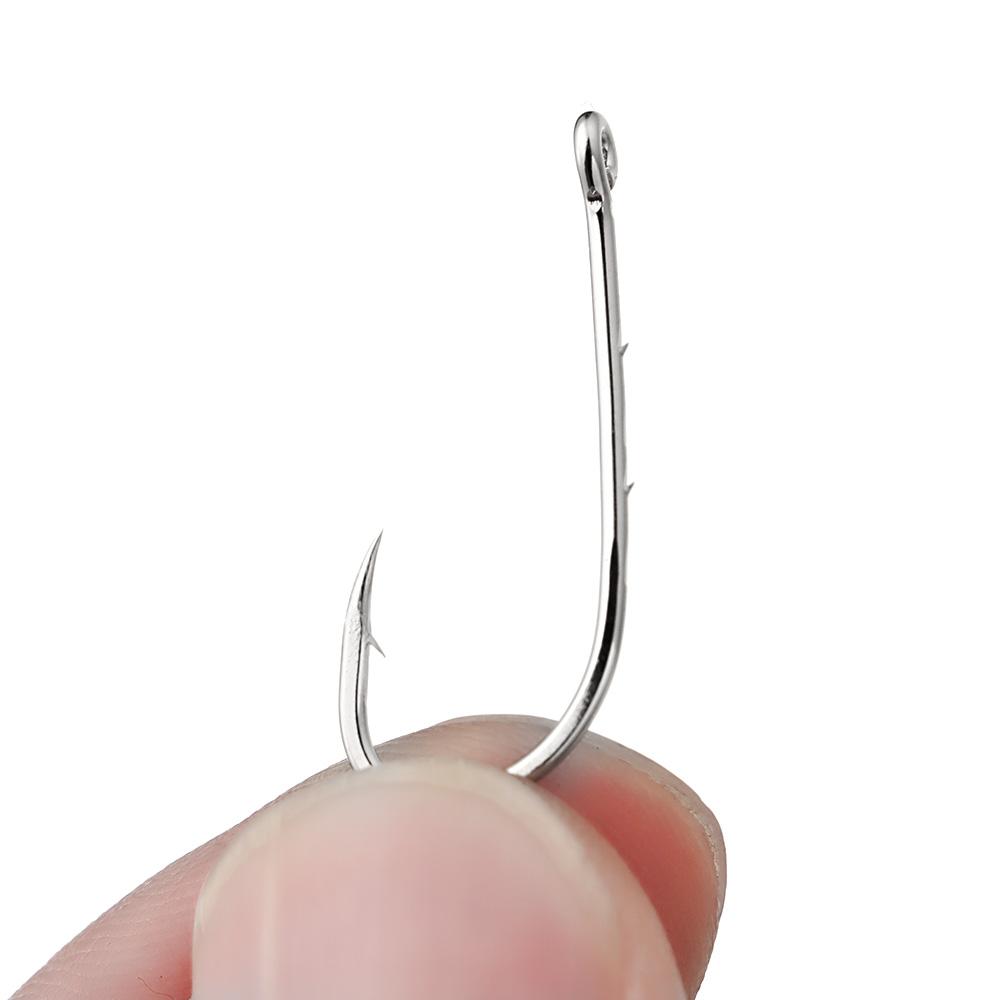 Аксессуары для рыболовных снастей с длинной ручкой, офсетный узкий крючок для наживки, крючки с длинным цевьем и двойной бородкой