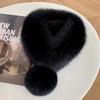 Thickened Winter Scarf Solid Color Faux Fox Fur Collar Neck Warmer Scarf  Cold Weather Accessories