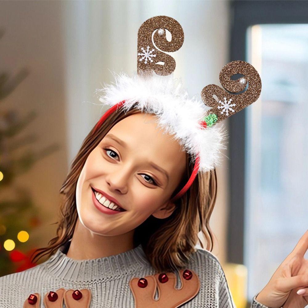 Snowman Reindeer Christmas Headbands Cute Merry Christmas Decorations  Party Favors