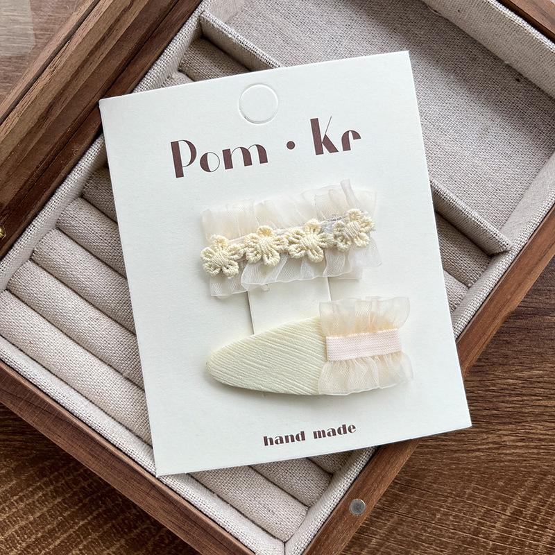 Детские милые кружевные заколки для волос, милые заколки для волос с бантиками, детские жемчужные вышитые цветы, боковая заколка, челка, сломанные заколки для волос