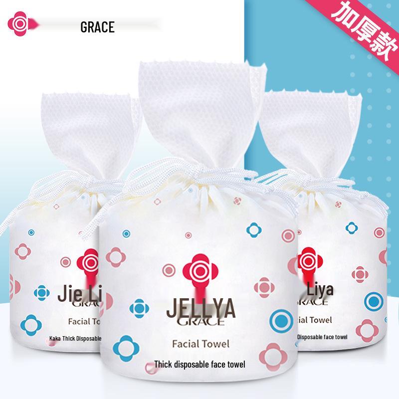 Jieliya Натуральные хлопковые полотенца для очищения лица - Одноразовые, Плотные, Мягкие полотенца для снятия макияжа и протирания лица