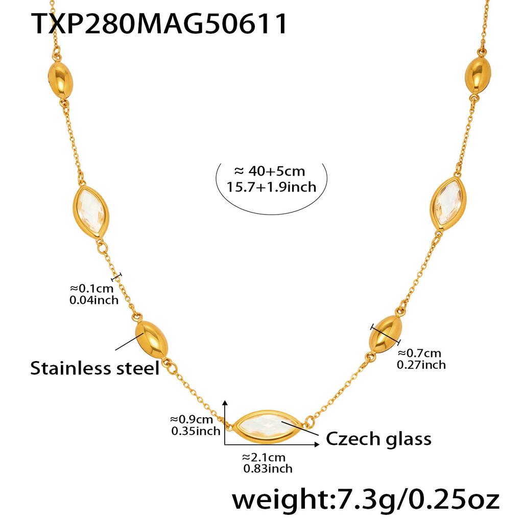 6 Цветов Граненые Чешские Стеклянные Ожерелья Браслеты Висячие Серьги на Нержавеющей Стали Цепочка Ожерелье Браслет Серьга Для Женщин