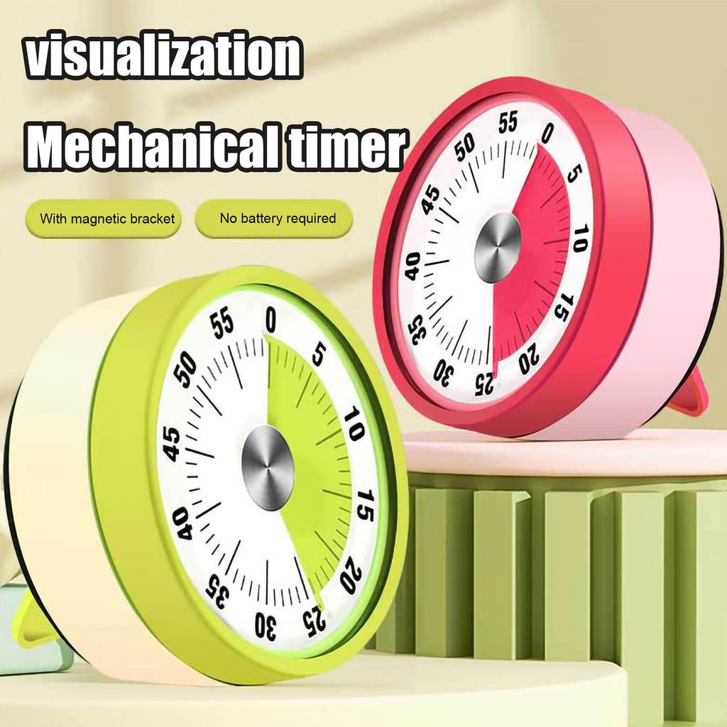 Stainless Steel Visual Timer Mechanical Kitchen Timer 60-Minutes Alarm Cooking Timer With Loud Alarm Magnetic Clock Timer