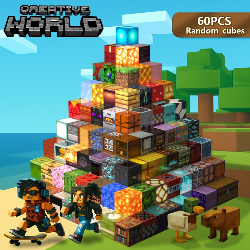 Магнитные кубики Mine World Наборы магнитных кубиков для мальчика девочки ребенка Возраст 3+ DIY Пиксельный стиль Основание для модели STEM Игрушка Основание