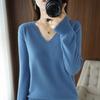 Women's Sweater Autumn Winter Knitted Pullovers V-neck Slim Fit Bottoming Shirt Solid Soft Knitwear Jumpers Basic Sweaters