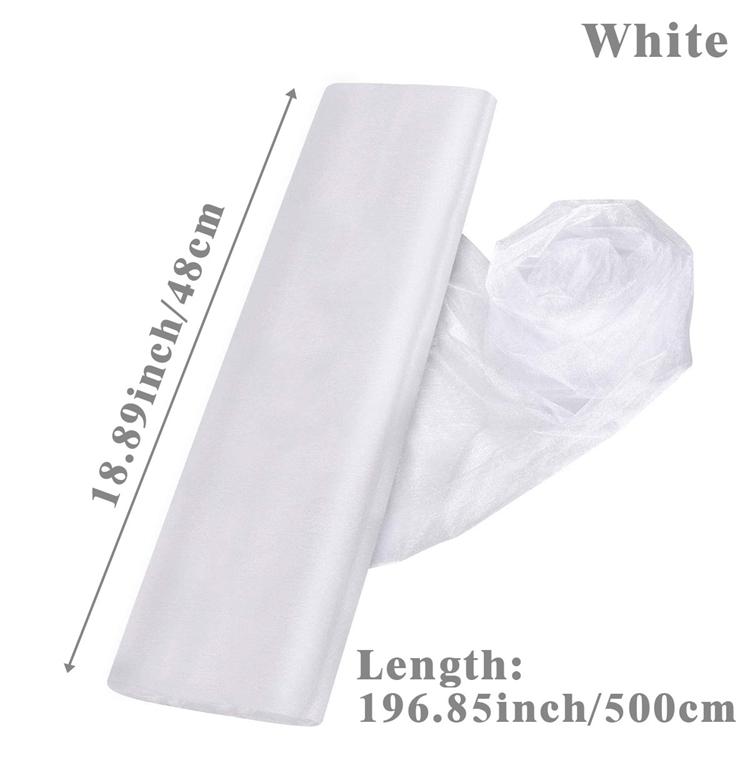 Белый свадебный декор, тюль в рулонах, прозрачная ткань из органзы с кристаллами для свадьбы, дня рождения, вечеринки, свадебный стул, декор поясами