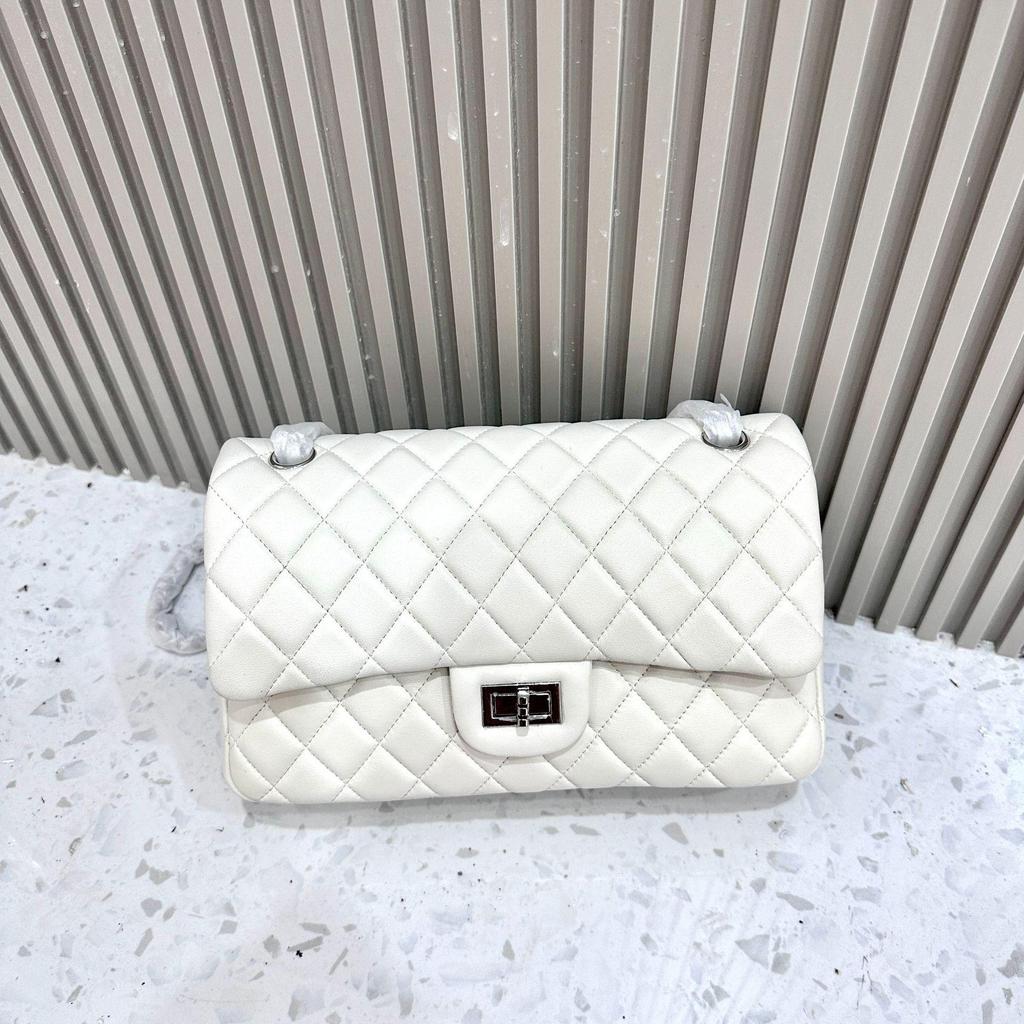 Fang Pangzi CF Caviar Style Diamond Shoulder Messenger Bag - Genuine Leather Women's Niche Design