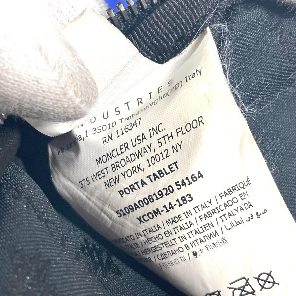 MONCLER logo tablet case Clutch bag Pouch Nylon blue/Black