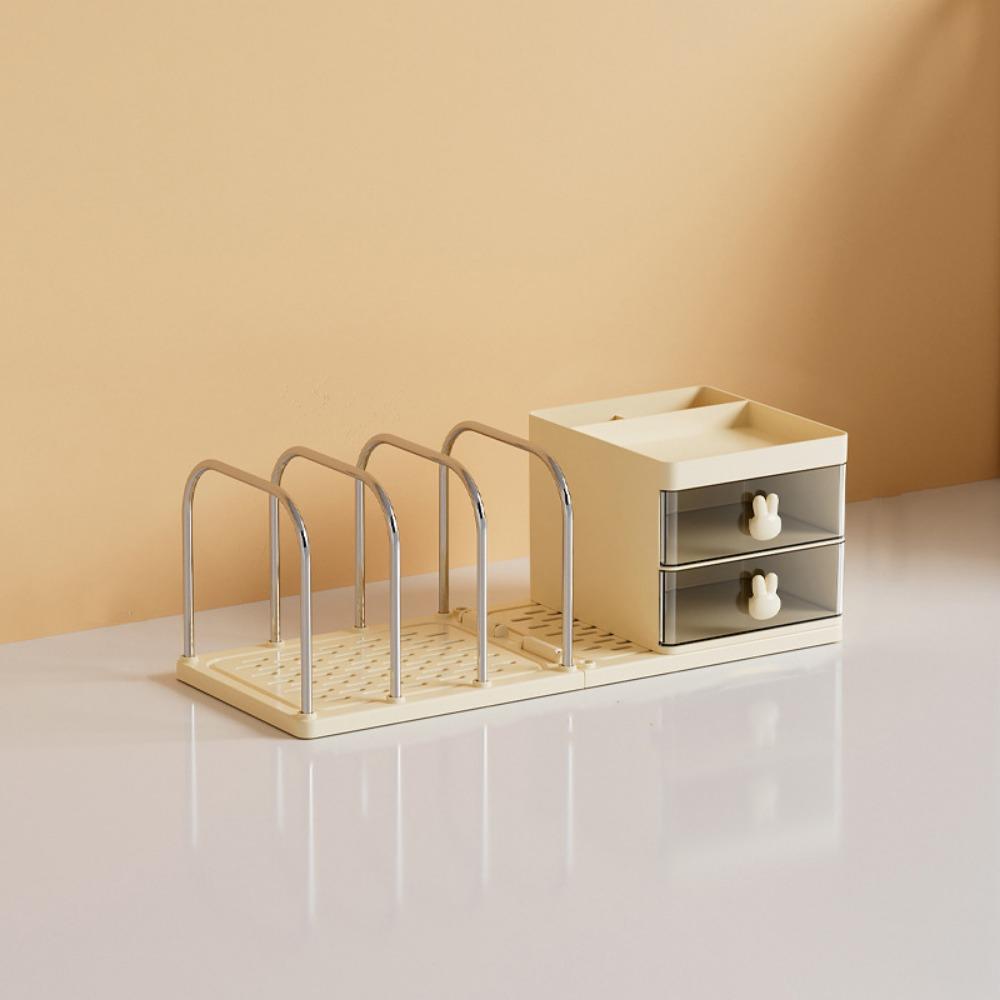 With Storage Box Bookend Book Holder Save Space Books Storage Rack Desk Stand Bookshelf Documents