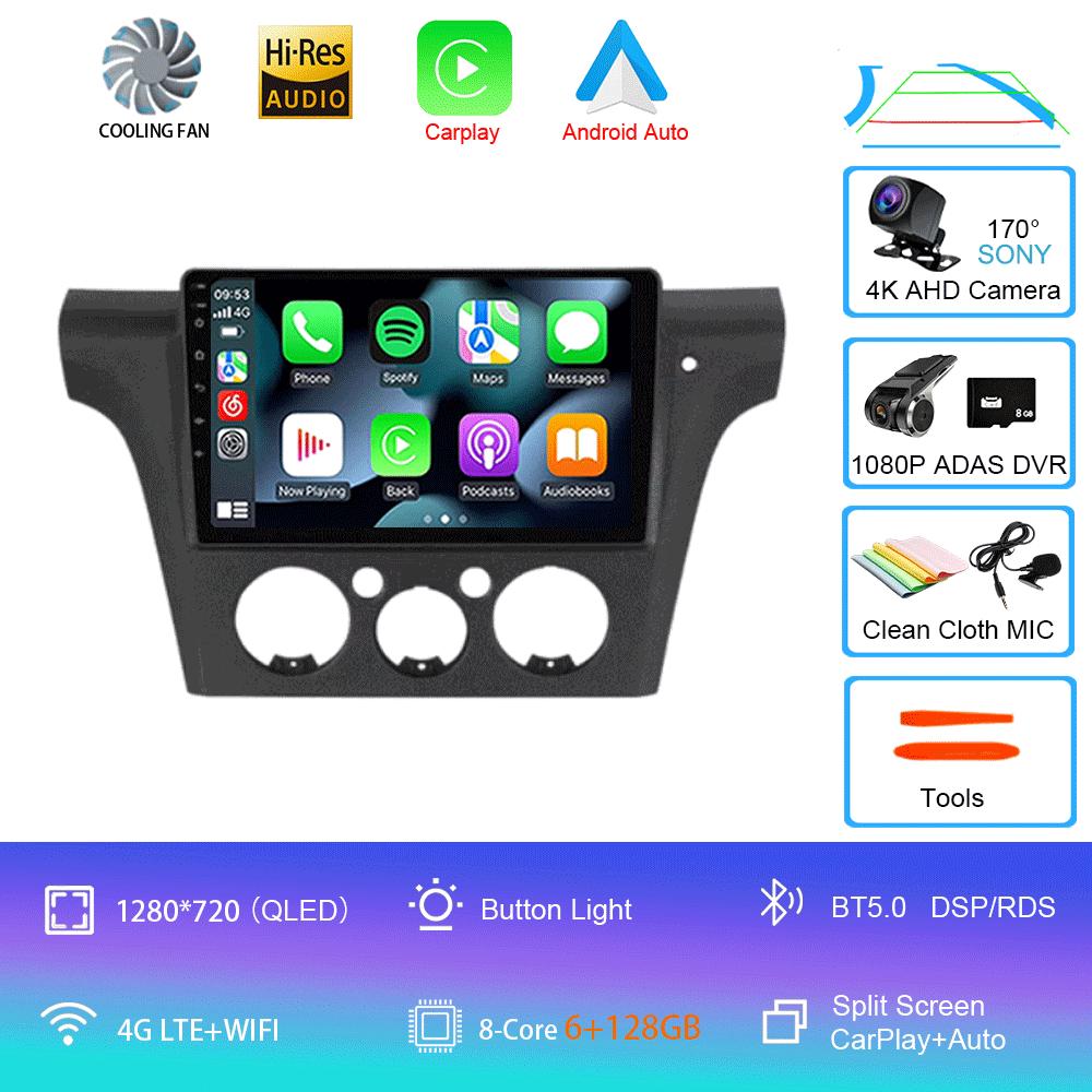 Android 14 Автомобильное радио для Mitsubishi Outlander 1 2001-2005 Мультимедийный видеоплеер Стерео GPS-навигация Carplay Andorid Auto 5G