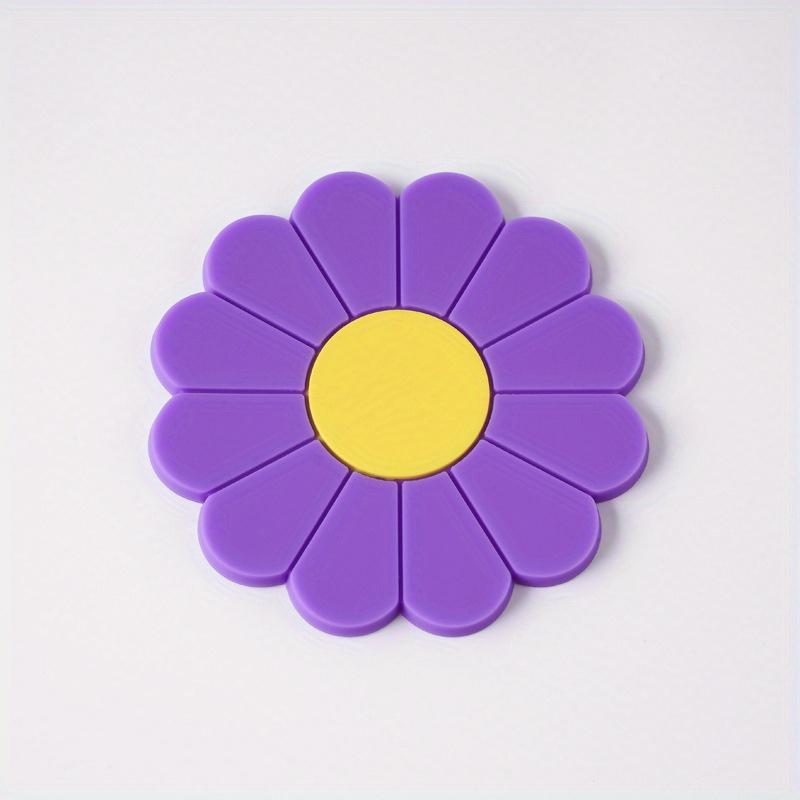 2pcs Car Anti-Skid Coaster Flower Car Coaster Anti-Skid High-Temperature Resistant Multi-color Optional Colorful Protective Pad