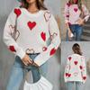 Осенне-зимний женский свитер Clash Corlor Love Heart Peach Sweater
