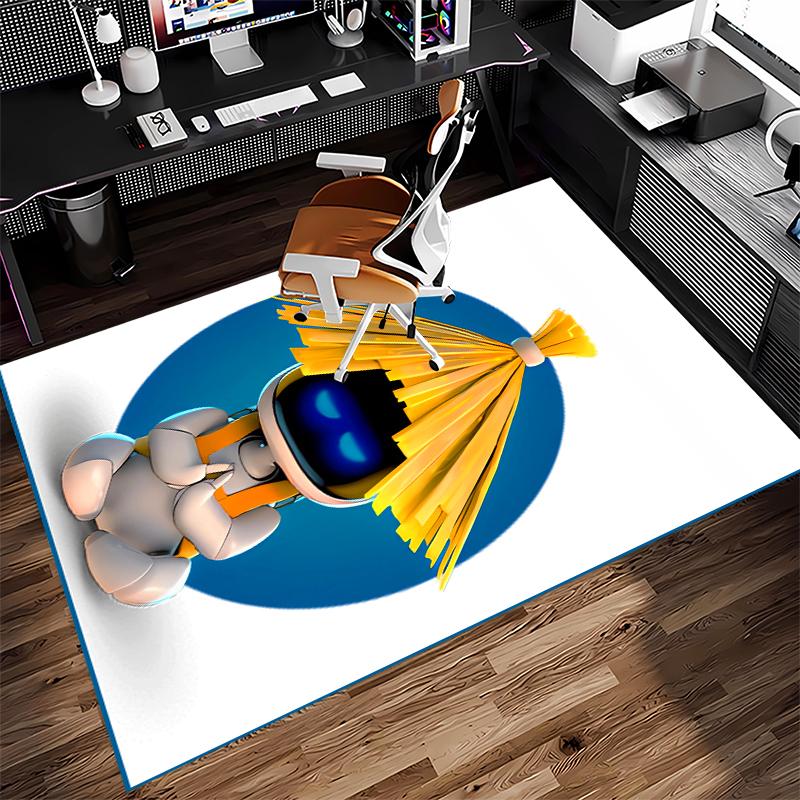 1pc Astro Bot4 Print Area Rug - Soft, Washable Non-Slip Indoor Mat for Office Chairs, Living Room, Home Office Decorative Rug