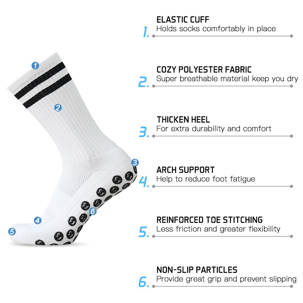3 пары противоскользящих футбольных носков, носки для командных видов спорта, дышащие быстросохнущие носки для фитнеса на открытом воздухе