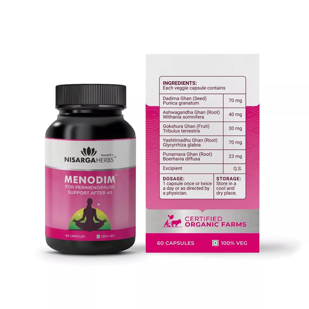 Менодим (60 кап), Menodim Peri Menopause Support,  Nisarga Herbs
