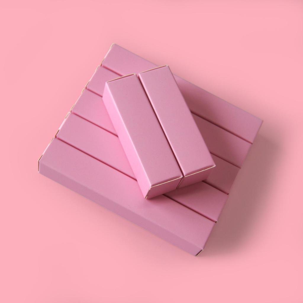 Индивидуальные картонные коробки для косметики белого цвета: Упаковка для розовой подводки для глаз, помады, бальзама для губ с возможностями печати