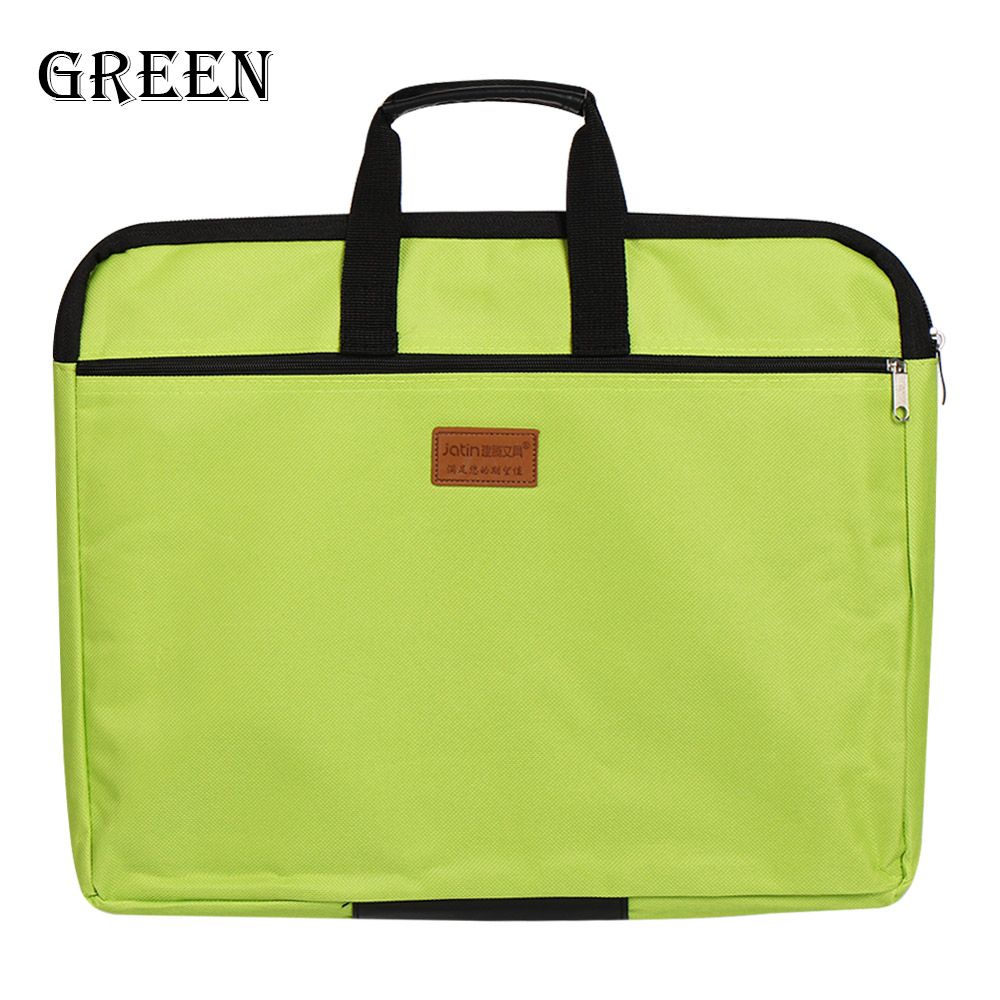 With Handle Canvas A4 Size Waterproof Big Capacity Files Bag File Folder Double Layers Handbag