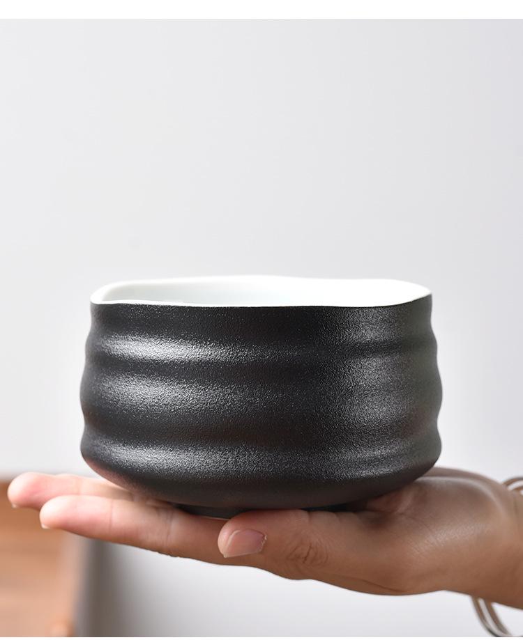 Японский чайный сервиз матча: Керамическая чаша, подставка для часена и инструменты в стиле эпохи Сун