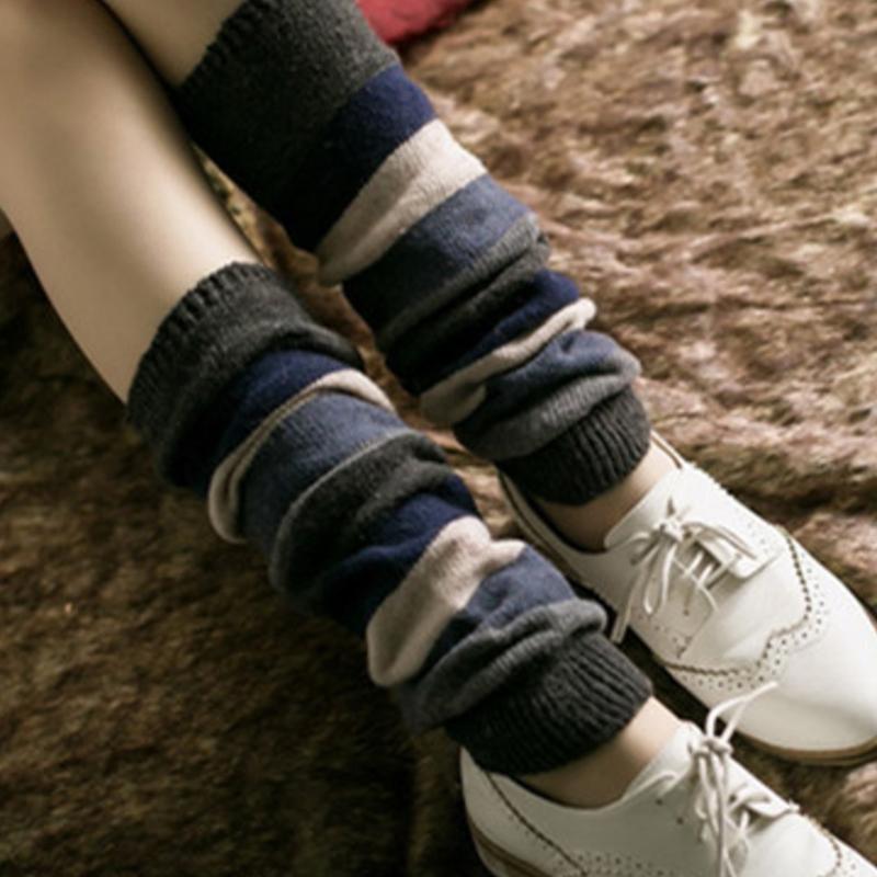 Christmas Gift Warm Wool Knitted Leg Warmers Footless Calf Socks Boho Winter Protective Stocking For Women Girls