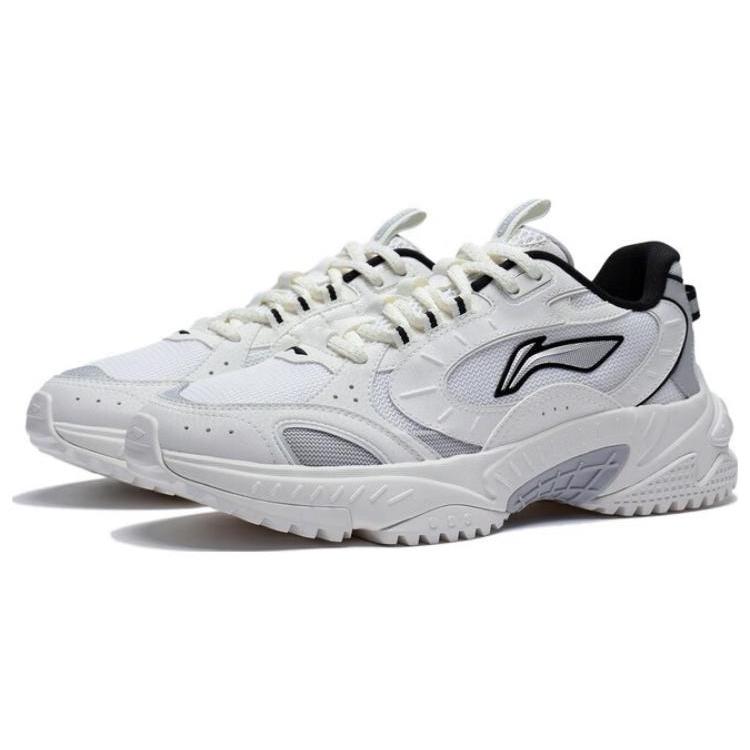 Li Ning Star Wind Скользкие, Износостойкие, Дышащие Низкие Спортивные Повседневные Кроссовки Мужские Белый Черный AGCT149-2