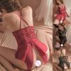 Women's Sexy Lace Suspender Nightdress One-piece Open File Sexy Pajamas