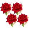 4pcs Napkin Rings Flower Napkin Holder Dinner Table Decor Decorative Buckle For Wedding Party Tea Party Home Supplies