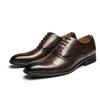 Fashion New Pointed Black Brown Lace Up Oxford Shoes For Men Luxury Designer Formal Wedding Prom Dress Homecoming Footwear