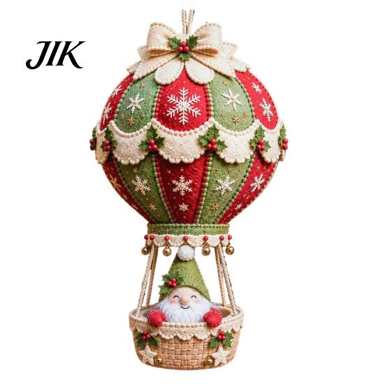 Holiday Ornament Making Supplies DIY Christmas Hot Air Balloon Hanging Kit, 3D Handmade Fabric Craft Handcrafted Tree Ornaments Project with