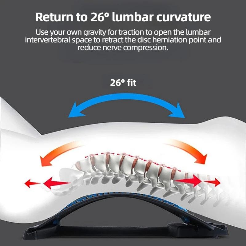 Массажер для спины Растяжка Поясничная поддержка Релаксация Облегчение боли в позвоночнике Вертебральный релаксатор Растягивает нижний отдел Тракция Корректирует талию