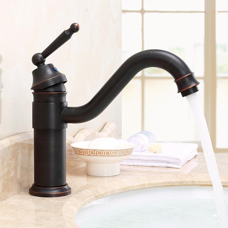 Антикварные смесители для раковины, золотой смеситель для раковины в ванной, черный смеситель для раковины с одной ручкой, смеситель для ванны, латунный кран для раковины, бесплатная доставка