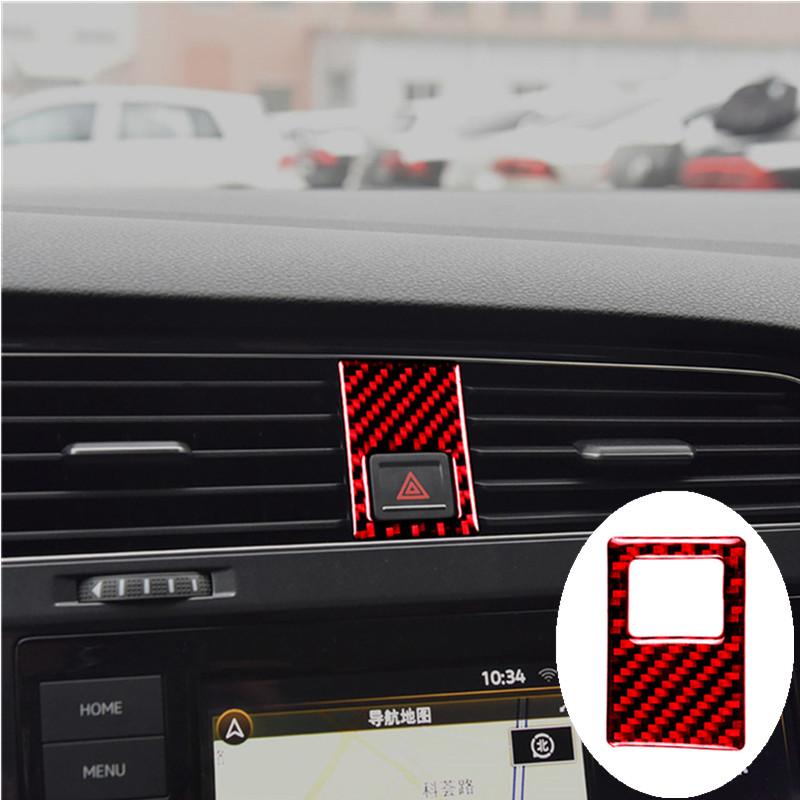 Защитное украшение салона автомобиля, красная наклейка из углеродного волокна для Volkswagen VW Golf 7 GTI MK7 2014-Стайлинг