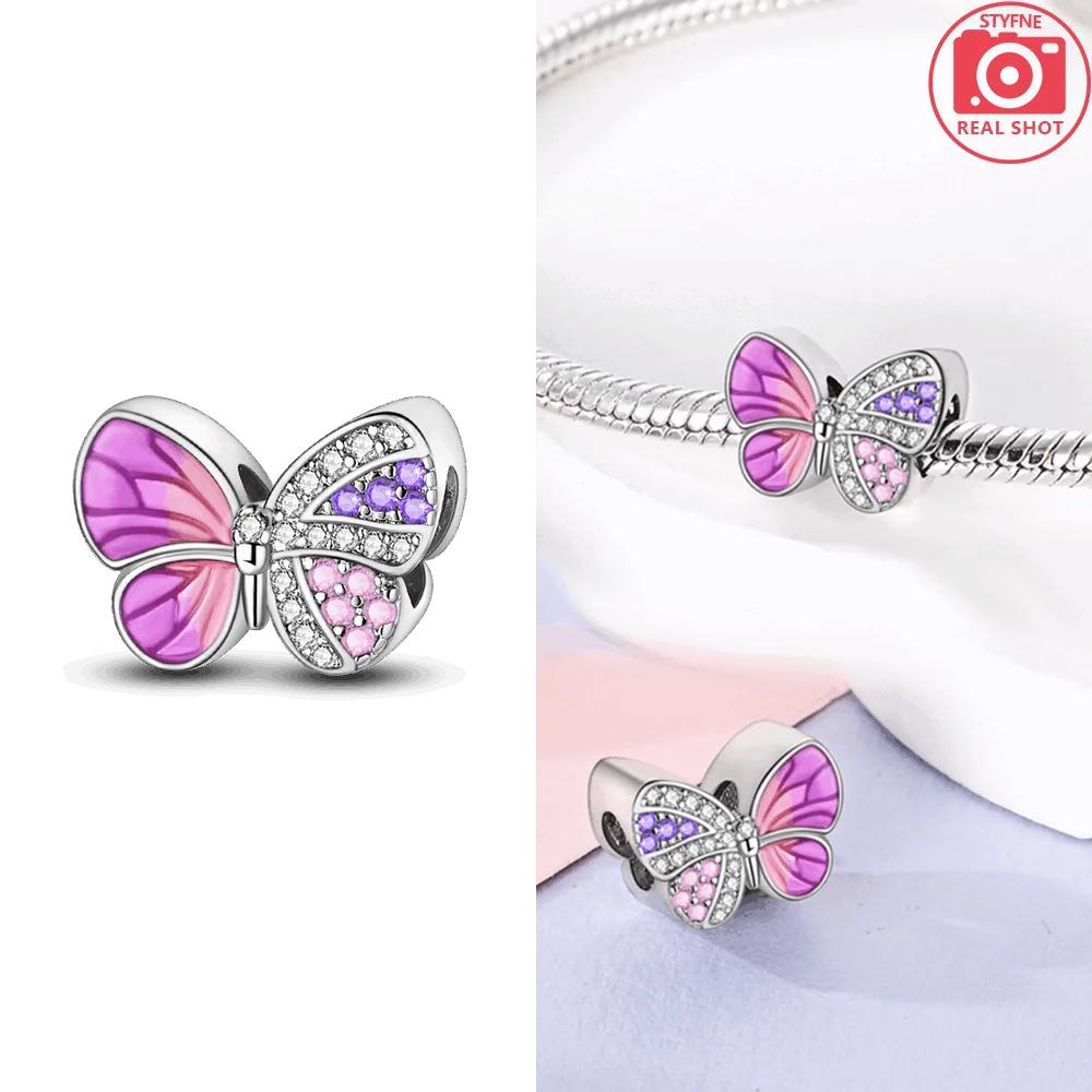 Glowing Luminous Firefly Original Copper Butterfly Pendant Charm Beads Fit Bracelet Charm Making Jewelry Fine Gift Accessory