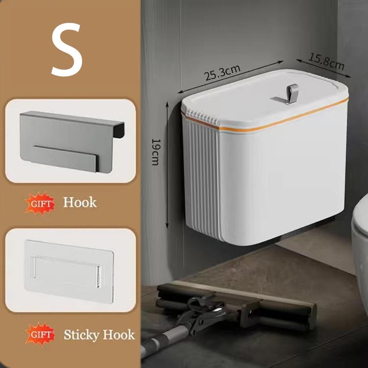 Kitchen Trash Can Wall Mounted Hanging Trash Bin With Lid Garbage Bathroom Recycling Garbage Basket for Cabinet Under Sink Bin