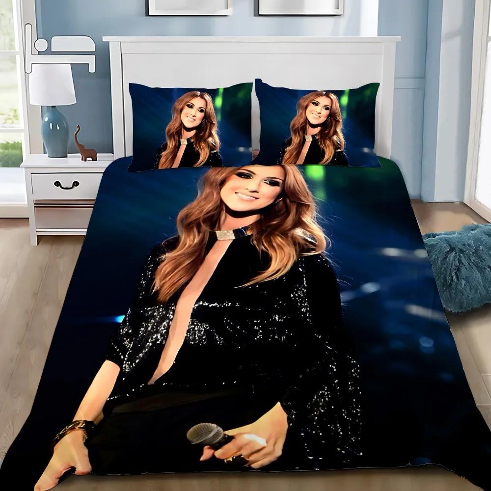 Exquisite 3D Celine Dion Wallpaper Music movie Printing Bedding Set Duvet Cover Comforter Bed Adult Youth Girl Boy Gift