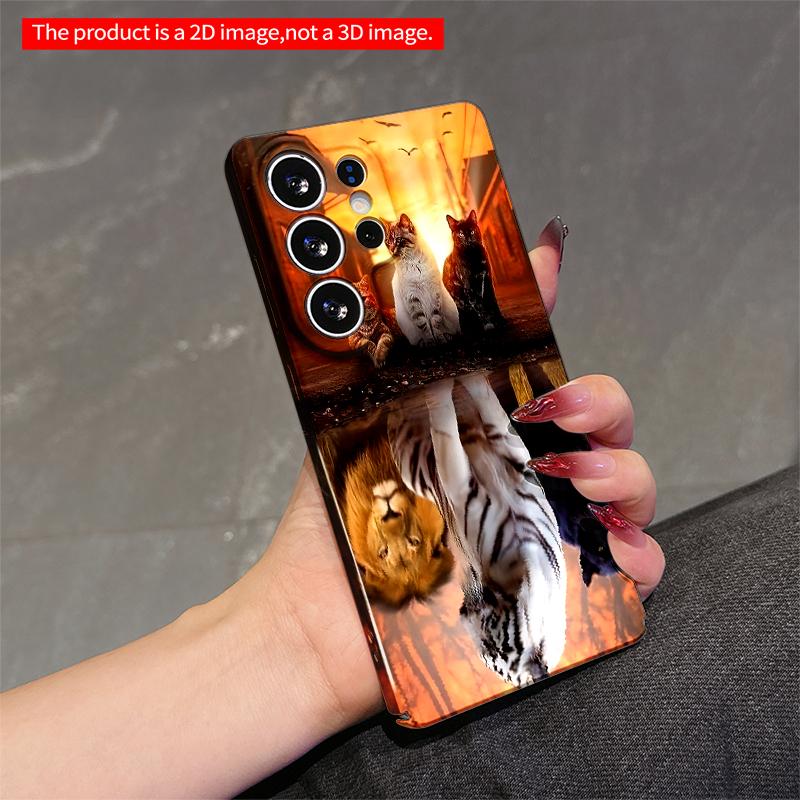 2DFlat Samsung phone case Sunset Cats & Wild Reflections Applicable to Galaxy S22 S23 S24 S25ULTRA S26 A12 A13 A14 A15 A16