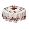 Christmas Round Tablecloth Winter Holly Snowman Tablecloth Decorative Table Cover Cloth for Indoor Outdoor Holiday Party Dining Table Decor