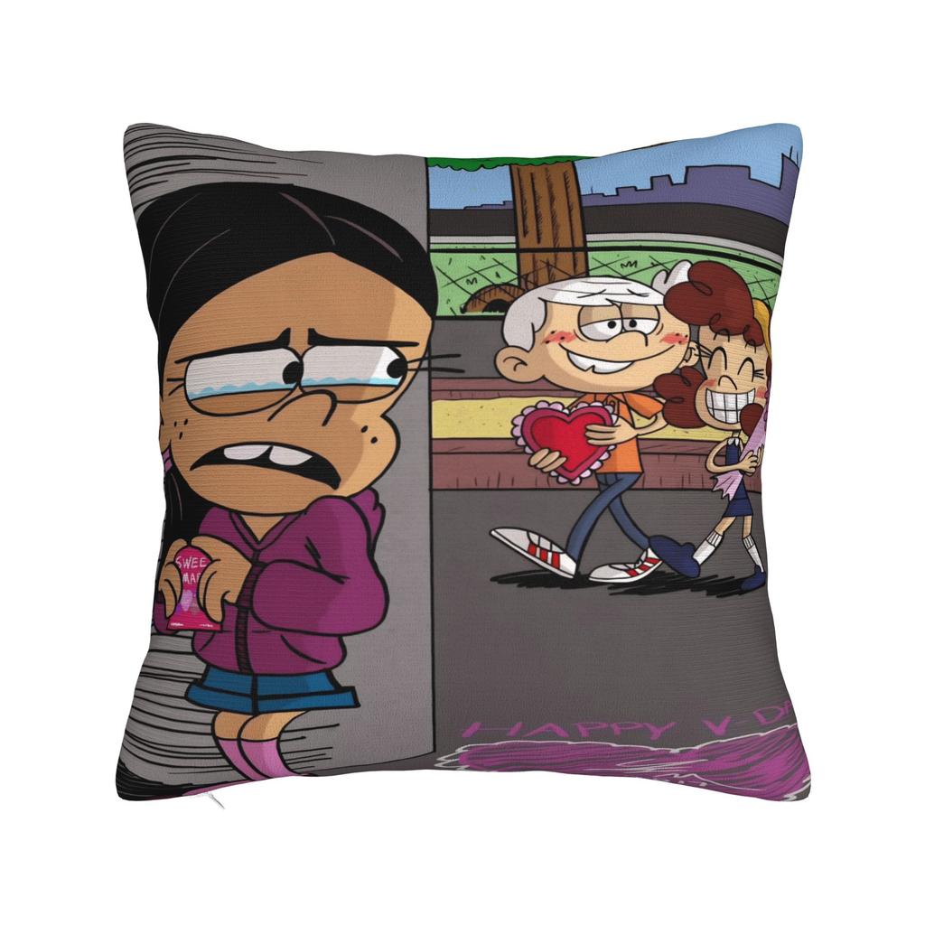 L-Loud Houses Family Cartoon Pillow Cover Custom Cushion Cover Novelty Pillow Case For Living Room Bed Chair