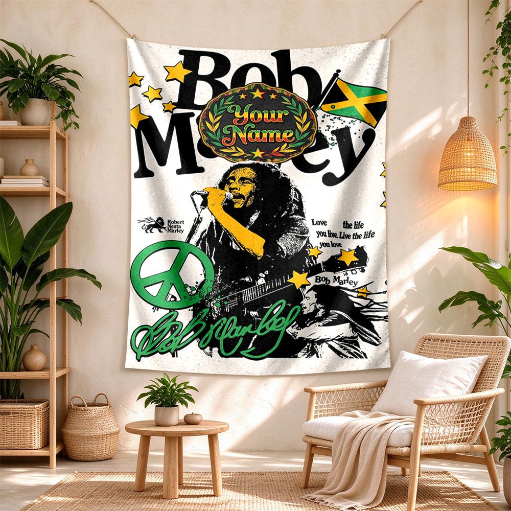 Bob Marley Custom Tapestry Boho Wall Hanging Machine Washable Perfect for Office Wall Multi-purpose for All Occasions Great Gift for Dorm Room Lovers