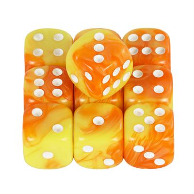 Двойные цветные кубики 12 мм D6 для азартных игр, игральные кости для настольной игры, 10 шт.