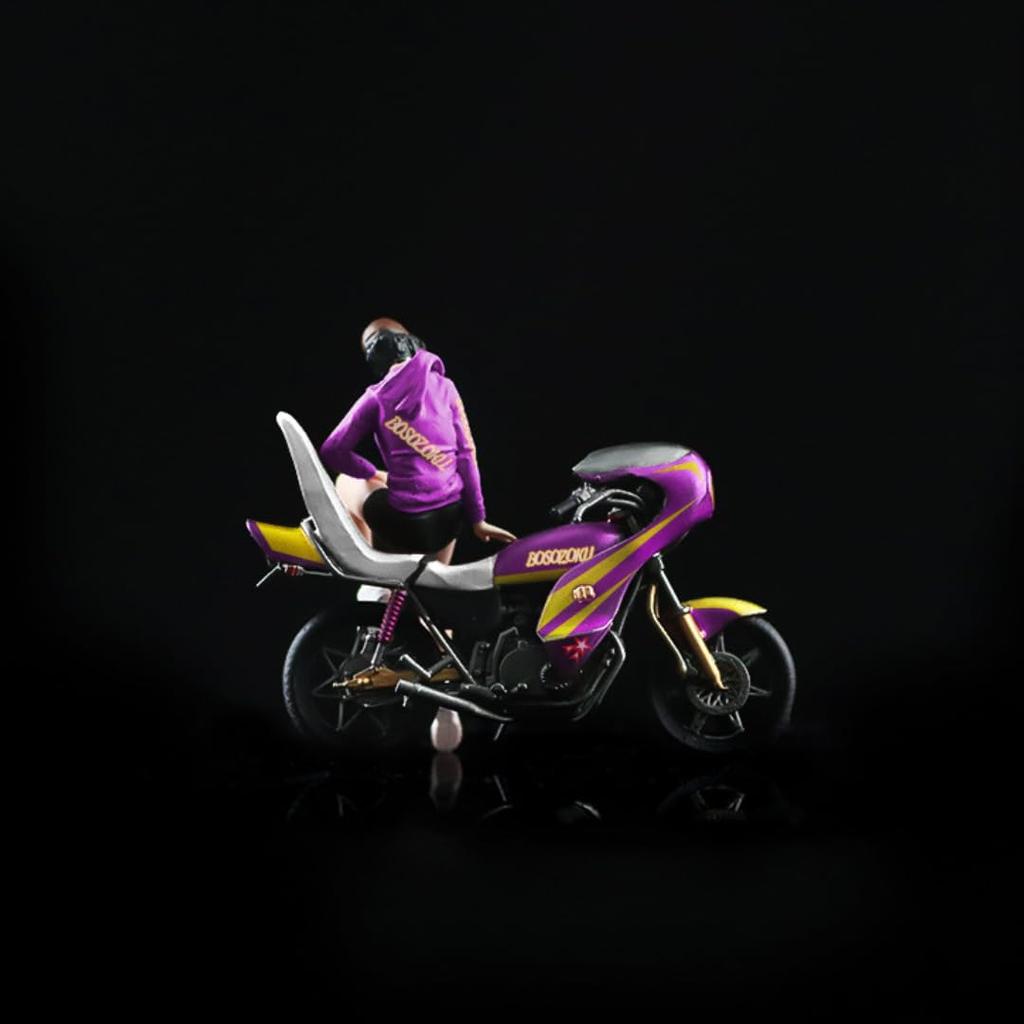 Moreart Miniature Figure Bike Set MO222053 Model Girl Model Diorama Minicar 1/64 & [Used]