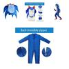 Blue Sonic Onesie With Gloves And Headgear For Kids Costume