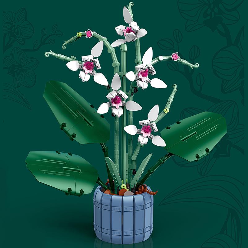 Kids' Flower-Themed Building Blocks: Daffodil, Sunflower, Rose Potted Plants