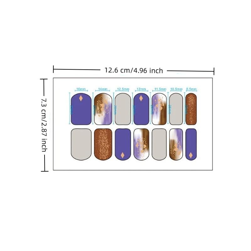 Press On Nail Stickers 1 Sheet Long Lasting Floral Pattern Self Adhesive Fake Nails for Gift Giving