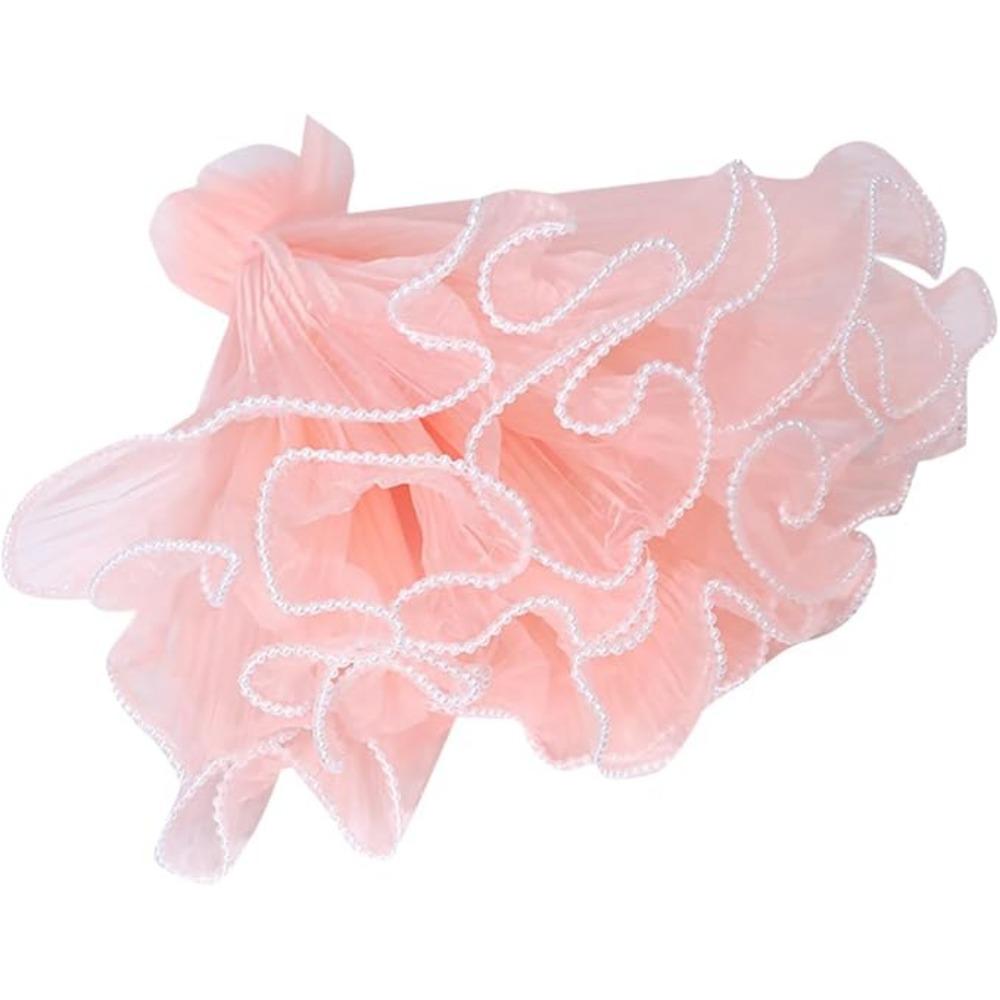 3 Pcs Pearl Edge Packaging Paper Flower Wrapping Mesh Yarn Bouquet Wrapping Yarn Gift Wrap Mesh Paper Florist Supplies