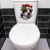 Toilet Lid Sticker Removable Christmas Strong Stickiness PVC Waterproof Funny Dog Decal Party Decoration
