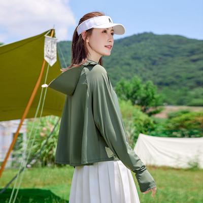 Модная одежда от солнца с капюшоном из оригинальной пряжи, женская новая летняя тонкая накидка из ледяного шелка с UPF, куртка