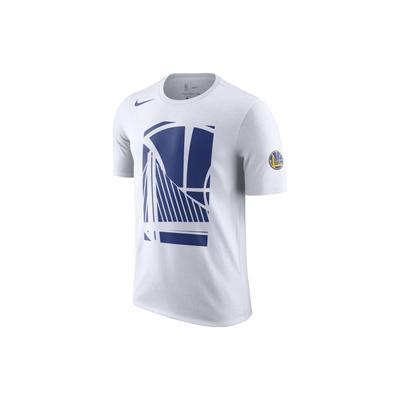 Dri-Fit Golden State Warriors Printed Crew Neck Sports T Shirt Men Tops White AJ2444-100