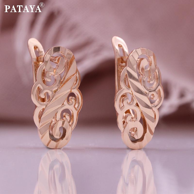 PATAYA Серьги из розового золота с срезанным цветком и волшебными облаками