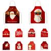 Linen Printed Apron Santa Claus Kitchen Women Apron Sleeveless Apron Kids Adults Home Cleaning Tool